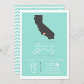 Faire-part de mariage de Ventura coloré par Aqua (Devant / Derrière)