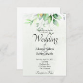 Faire-part de mariage de verdure aquarelle (Devant / Derrière)