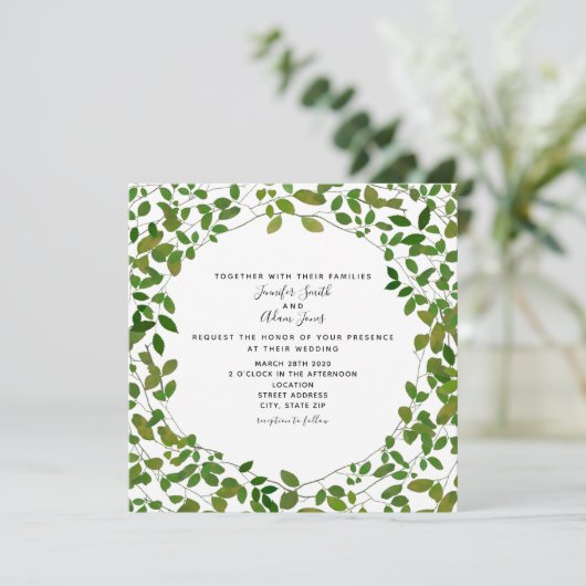 Faire-part de mariage de verdure botanique (Debout devant)