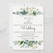 Faire-part de mariage de verdure botanique moderne (Devant)