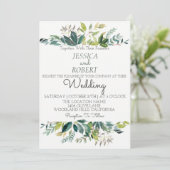 Faire-part de mariage de verdure botanique moderne (Debout devant)