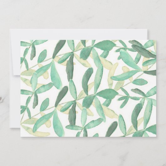 Faire-part de mariage de verdure botanique moderne (Dos)