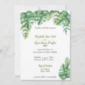 Faire-part de mariage de verdure botanique tropica (Devant)