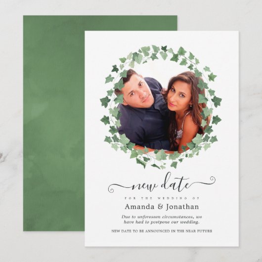 Faire-part de mariage de verdure de forêt de bois (Devant / Derrière)