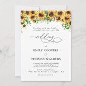 Faire-part de mariage de verdure de tournesol (Devant)