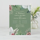 Faire-part de mariage de verdure d'hiver (Debout devant)