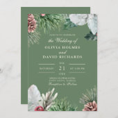 Faire-part de mariage de verdure d'hiver (Devant / Derrière)