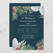 Faire-part de mariage de verdure d'hiver (Devant / Derrière)