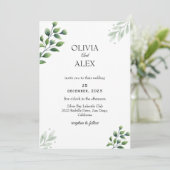 Faire-part de mariage de verdure d'hiver (Debout devant)