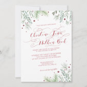 Faire-part de mariage de verdure d'hiver (Devant)