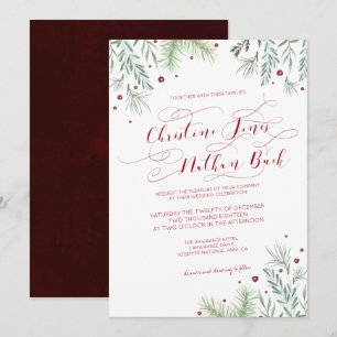 Faire-part de mariage de verdure d'hiver