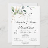 Faire-part de mariage de verdure espagnol (Devant)