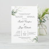 Faire-part de mariage de verdure espagnol (Debout devant)