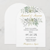 Faire-part de mariage de verdure espagnol (Devant / Derrière)