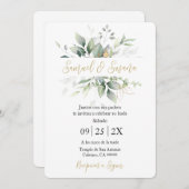 Faire-part de mariage de verdure espagnol (Devant / Derrière)