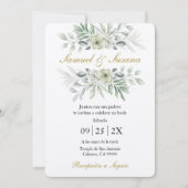 Faire-part de mariage de verdure espagnol (Devant)