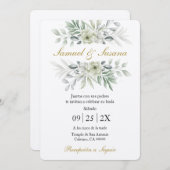 Faire-part de mariage de verdure espagnol (Devant / Derrière)