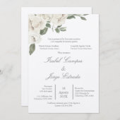 Faire-part de mariage de verdure espagnol (Devant / Derrière)