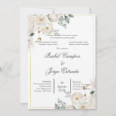 Faire-part de mariage de verdure espagnol (Devant)