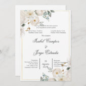 Faire-part de mariage de verdure espagnol (Devant / Derrière)