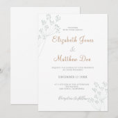 Faire-part de mariage de verdure fleurie (Devant / Derrière)