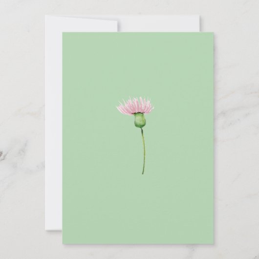 Faire-part de mariage de verdure fleurie (Dos)