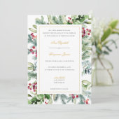 Faire-part de mariage de verdure hivernale Ava ave (Debout devant)