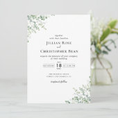 faire-part de mariage de verdure moderne eucalyptu (Debout devant)