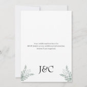 Faire-part de mariage de verdure monogramme (Dos)