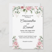 Faire-part de mariage de verdure rose pâle (Devant)