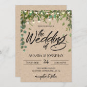 Faire-part de mariage de verdure rustique (Devant / Derrière)