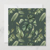 Faire-part de mariage de verdure tropicale de la J (Dos)