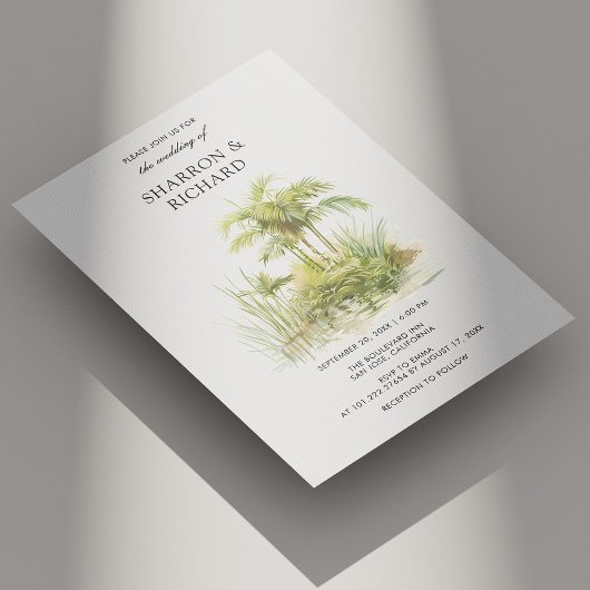Faire-part de mariage de verdure tropicale Palm