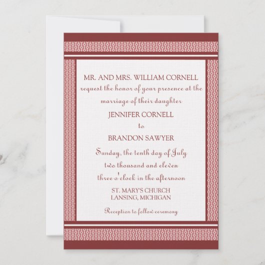 Faire-part de mariage de verre raffiné (Devant)