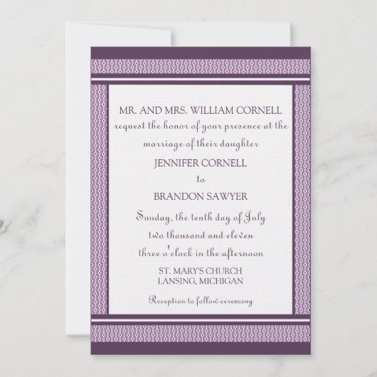 Faire-part de mariage de verre raffiné (Devant)