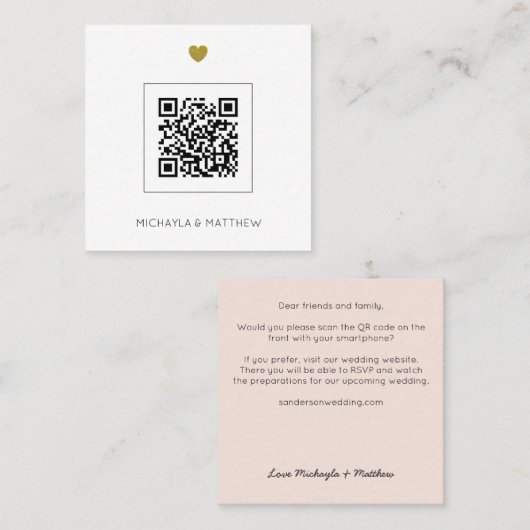 Faire-part de mariage de vidage de code QR minimal (Devant / Derrière)