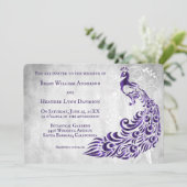 Faire-part de mariage de vigne pourpre à feuilles  (Debout devant)