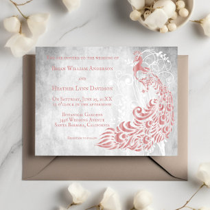 Faire-part de mariage de vigne rose poitrine