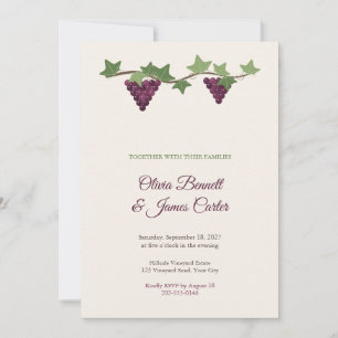 Faire-Part de Mariage de Vignoble et de Raisin de 