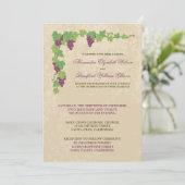 Faire-part de mariage de vignoble (Texture parchem (Debout devant)