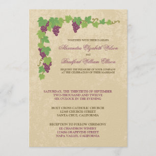 Faire-part de mariage de vignoble (Texture parchem