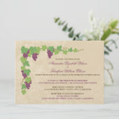 Faire-part de mariage de vignoble (Texture parchem (Debout devant)