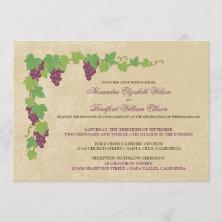 Faire-part de mariage de vignoble (Texture parchem