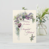 faire-part de mariage de volets violets (Debout devant)