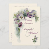 faire-part de mariage de volets violets (Devant / Derrière)
