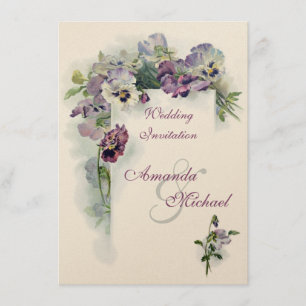 faire-part de mariage de volets violets