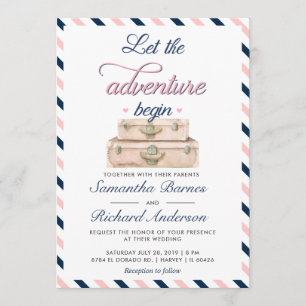 Faire-part de mariage de voyage Carte postale Roug