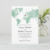 Faire-part de mariage de voyage de destination (Debout devant)