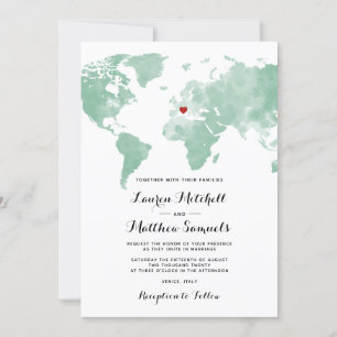 Faire-part de mariage de voyage de destination