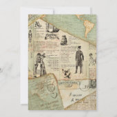 Faire-part de mariage de voyage vintage (Dos)